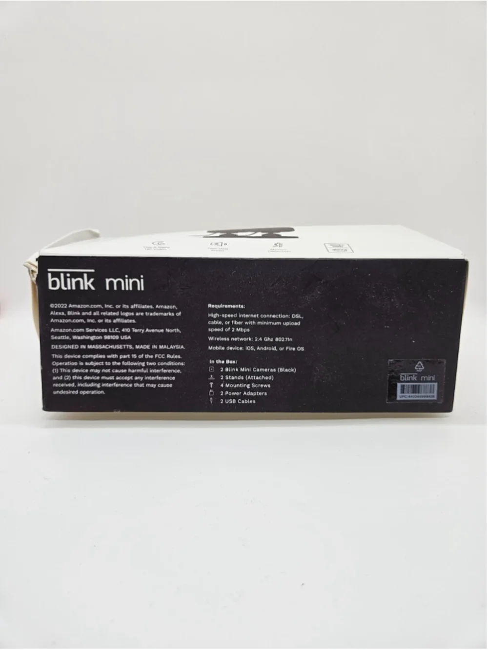 Blink Mini 2 Pack Indoor Security Camera w/ Accessories - Black UPC 840268988838
